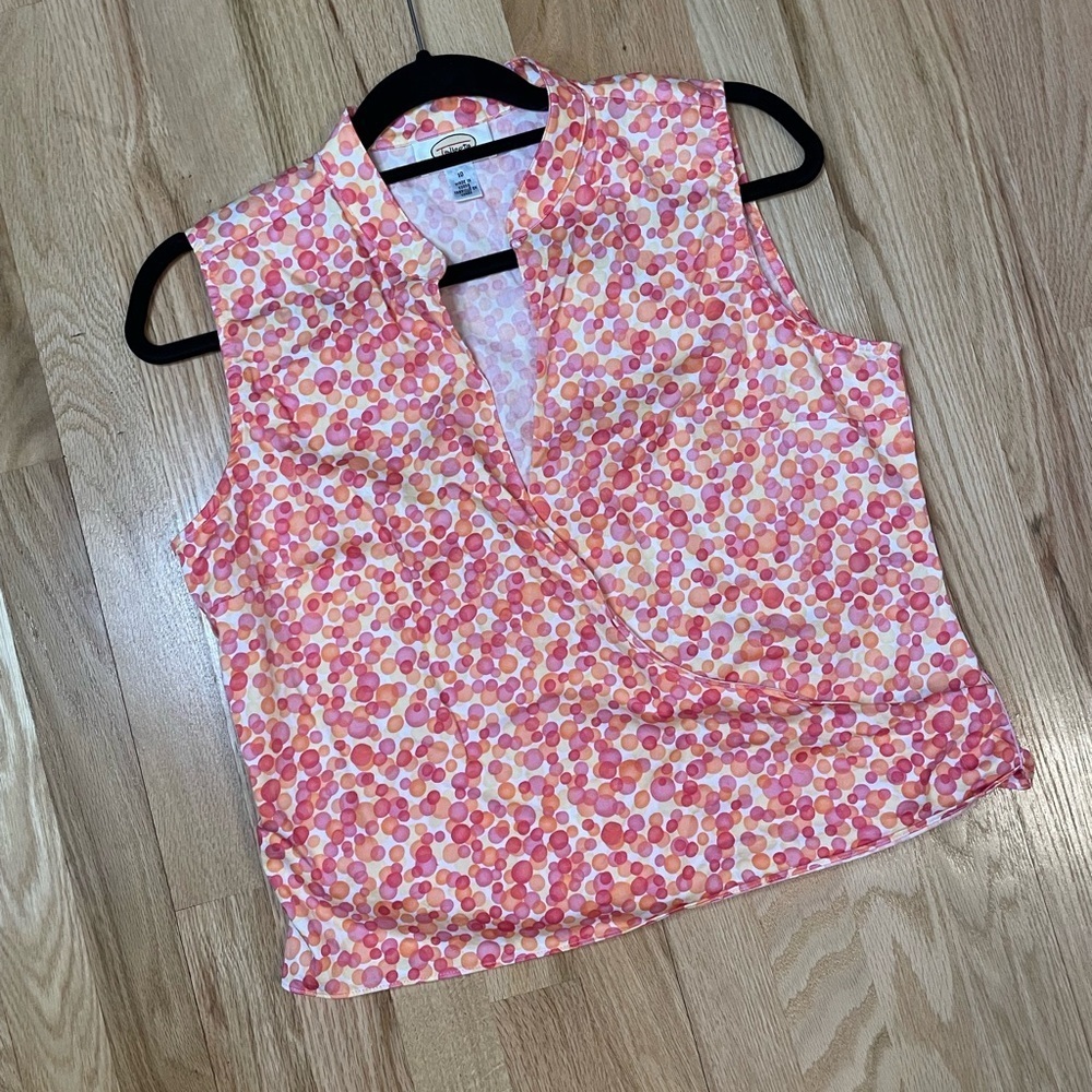 Talbots Vibrant Dot Pattern Sleeveless Blouse